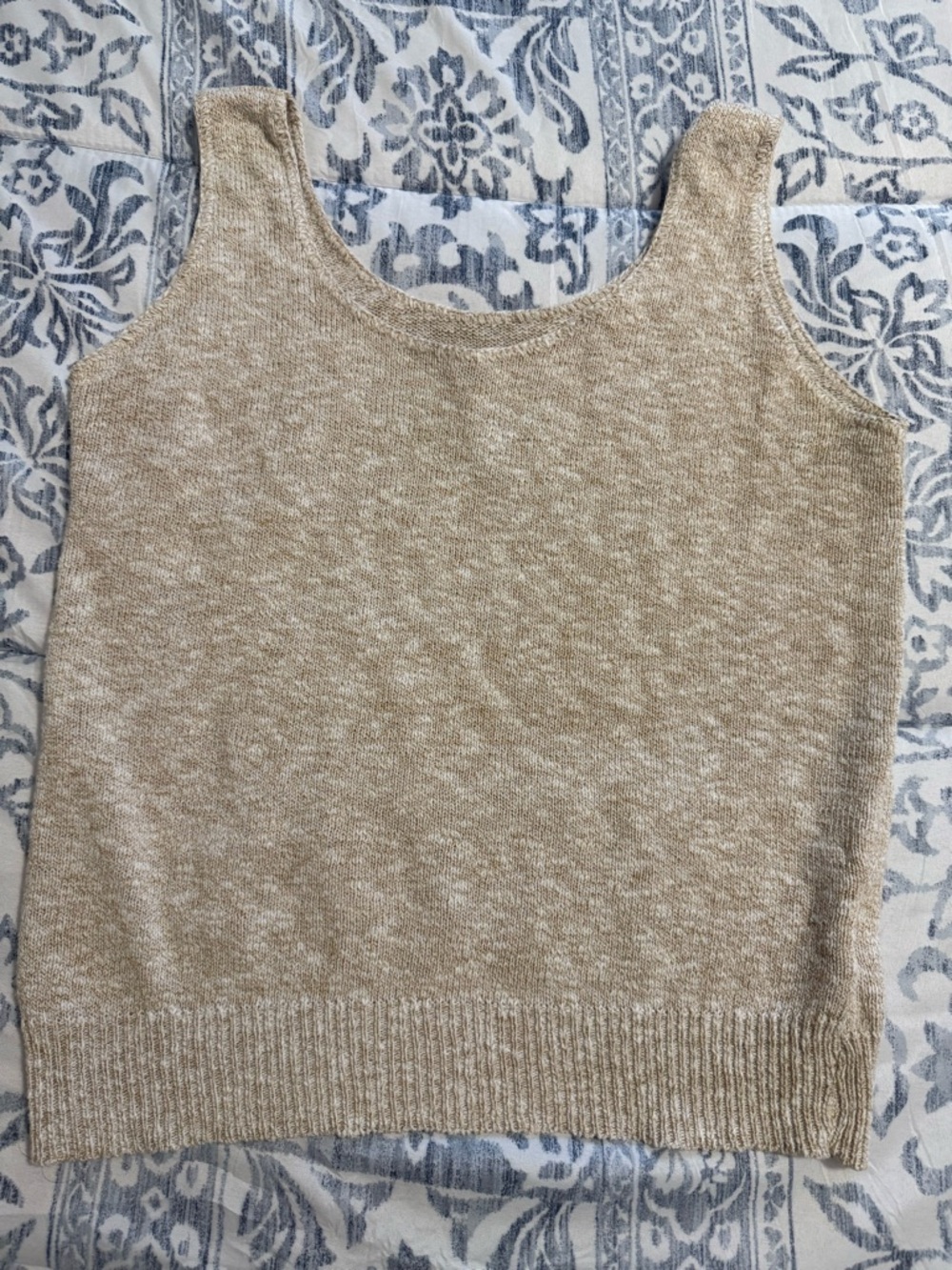 Vintage Neutral Beige Knit Tank Top